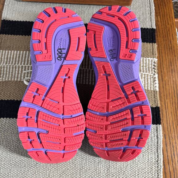 Brooks Sneaker Women 9B Med Adrenaline GTS 22 White Purple Running Walking Gym - Picture 9 of 13